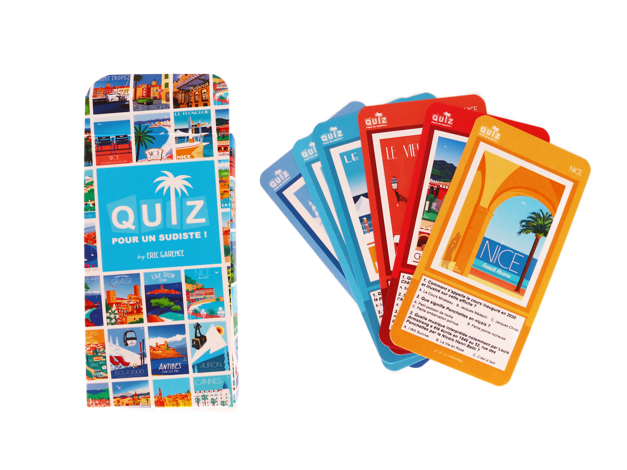 Quiz pour un sudiste le Jeu de carte par Eric Garence apéro, cote d'azur, idée cadeau